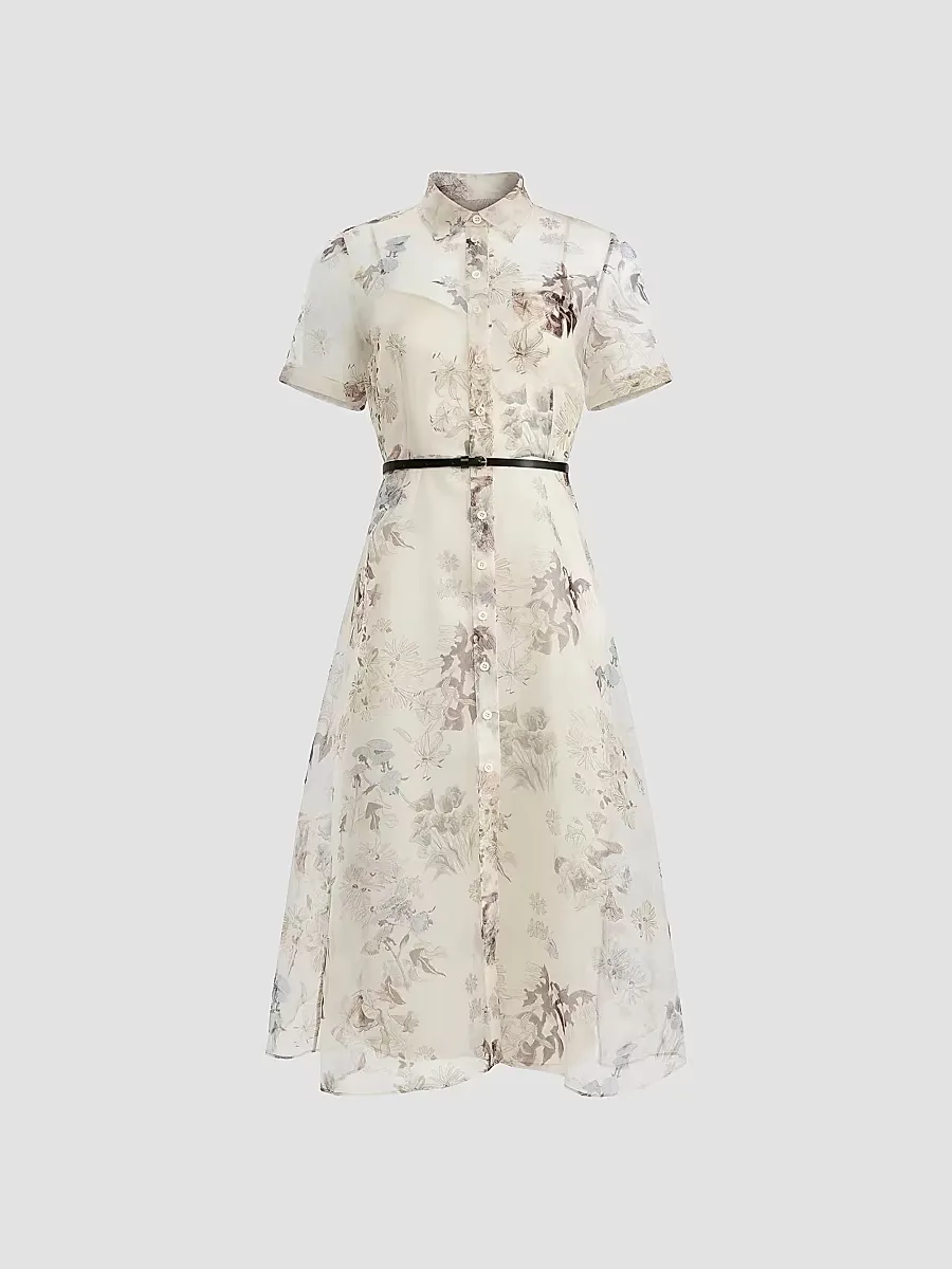 Kiera Floral Silk Shirtdress