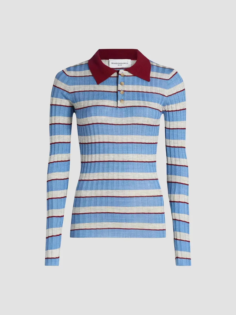 The Joni Knit Polo Top by Brandon Maxwell