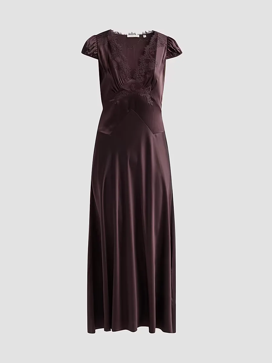 Coraline Silk Lace-Trimmed Dress