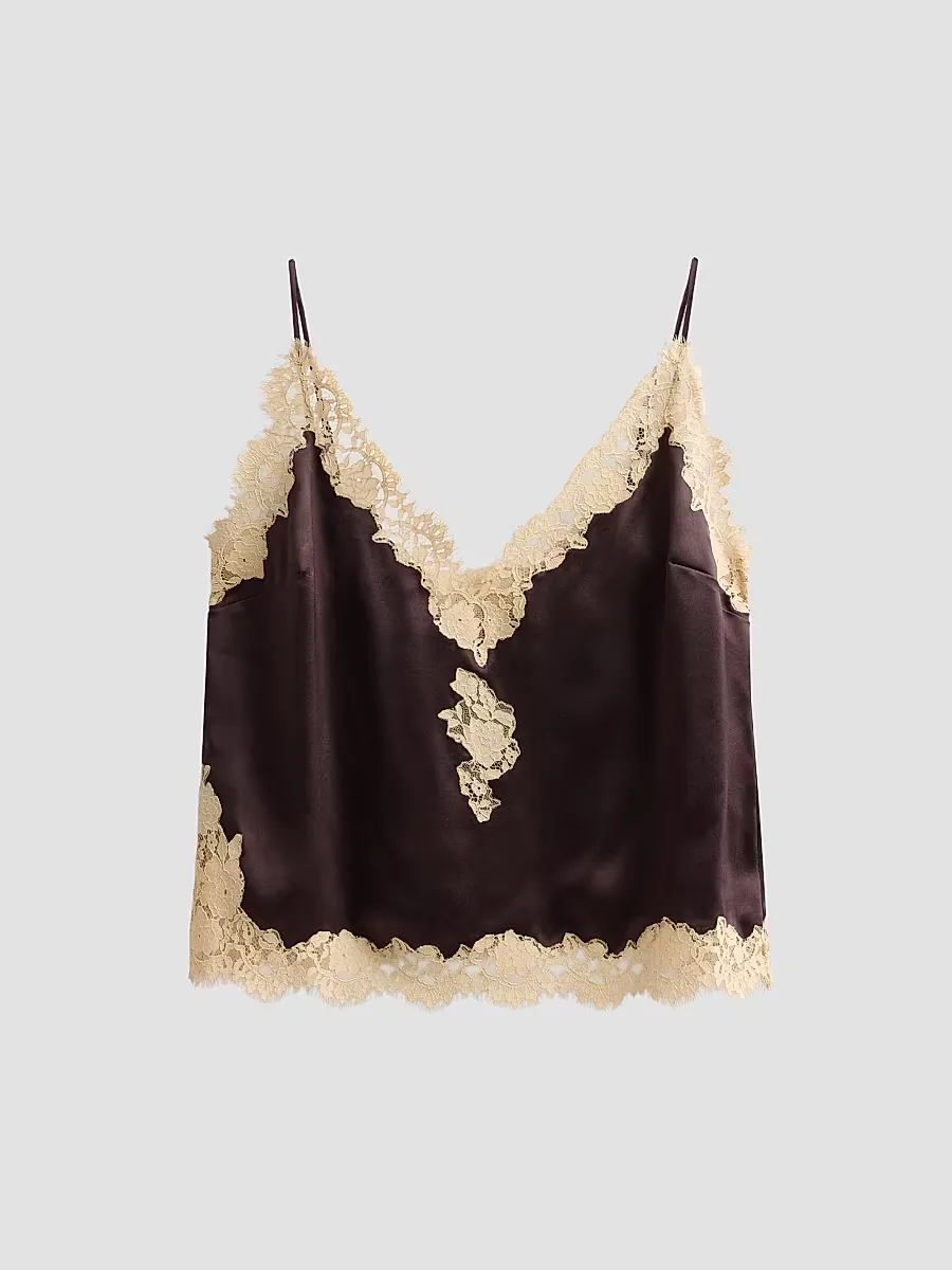 Kira Lace-Trimmed Silk Camisole by DEN
