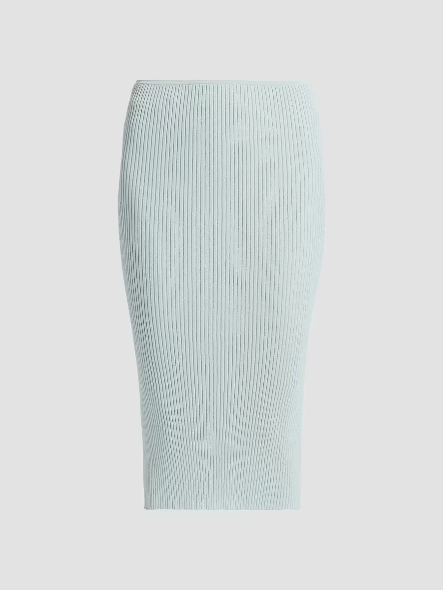 Blake Rib-Knit Pencil Midi-Skirt by Leset