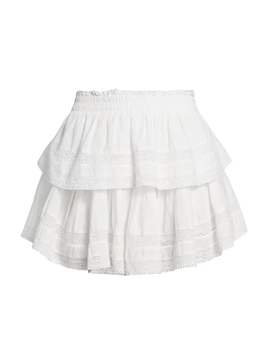 Tiered Ruffle Mini Skirt by LoveShackFancy