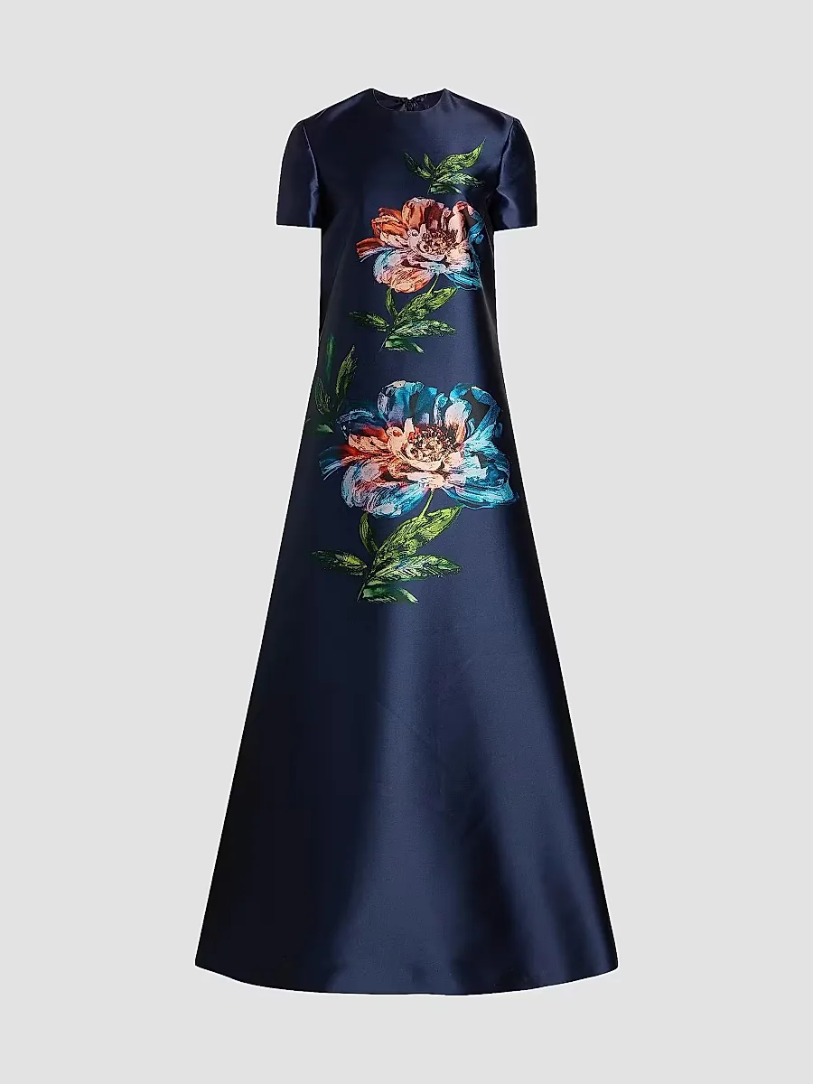 Petals, Spice, & Whispers of Plumage A-Line Gown