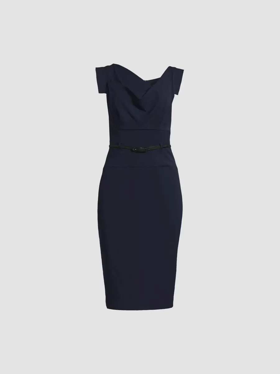 Jackie Belted Sheath Dress by Black Halo