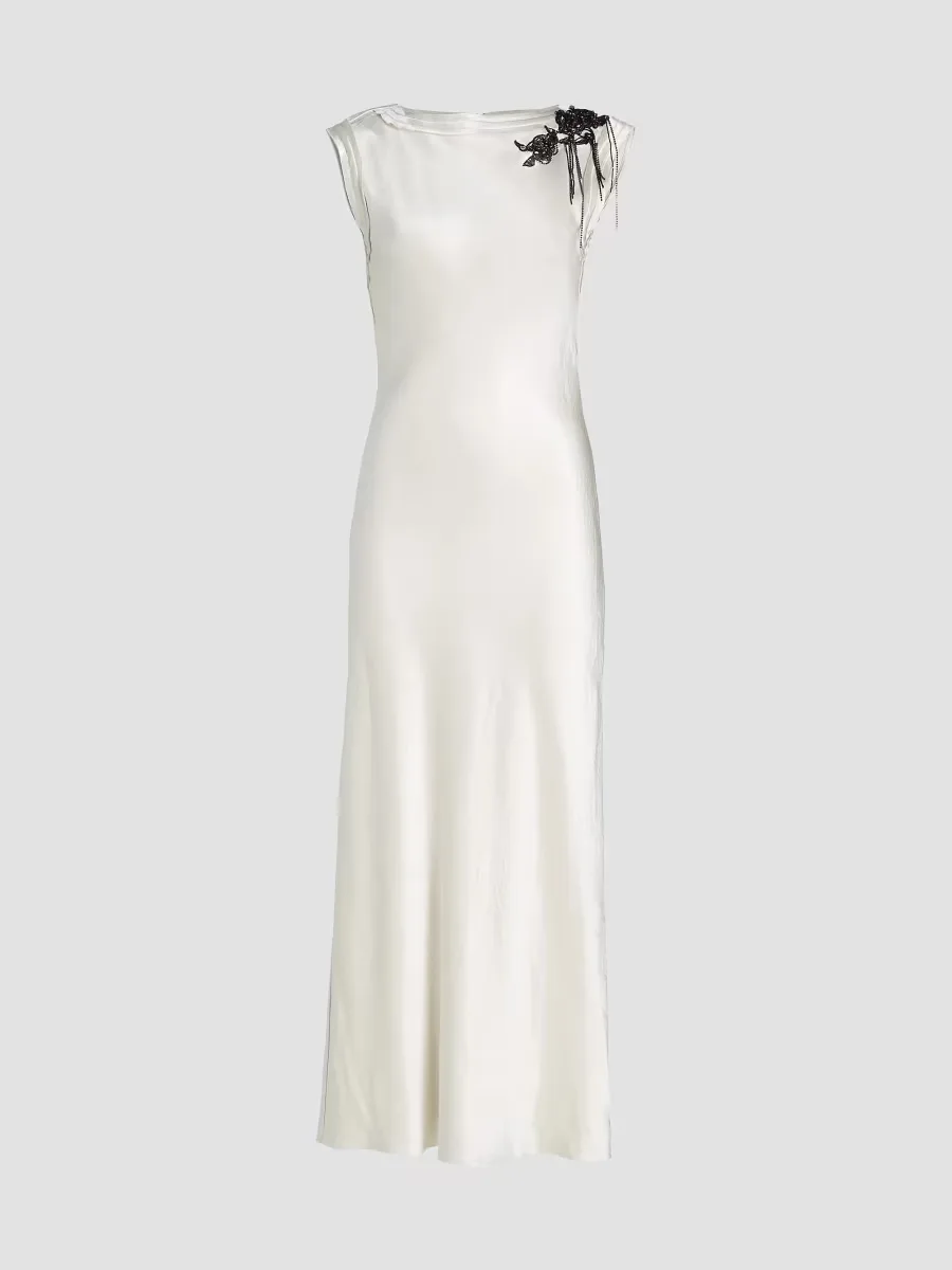 Jason Wu Collection Embellished Washed-Twill Cap-Sleeve Gown by Jason Wu