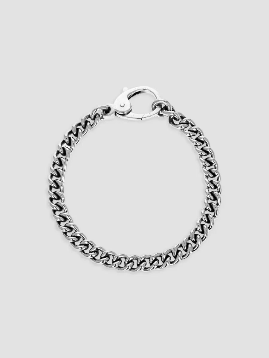 Curb Link Chain Sterling Silver Bracelet
