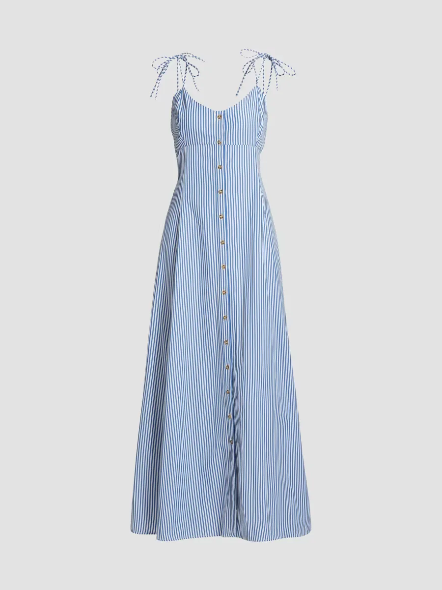 High Garden Striped Cotton Sleeveless Maxi Dress by Rosie Assoulin