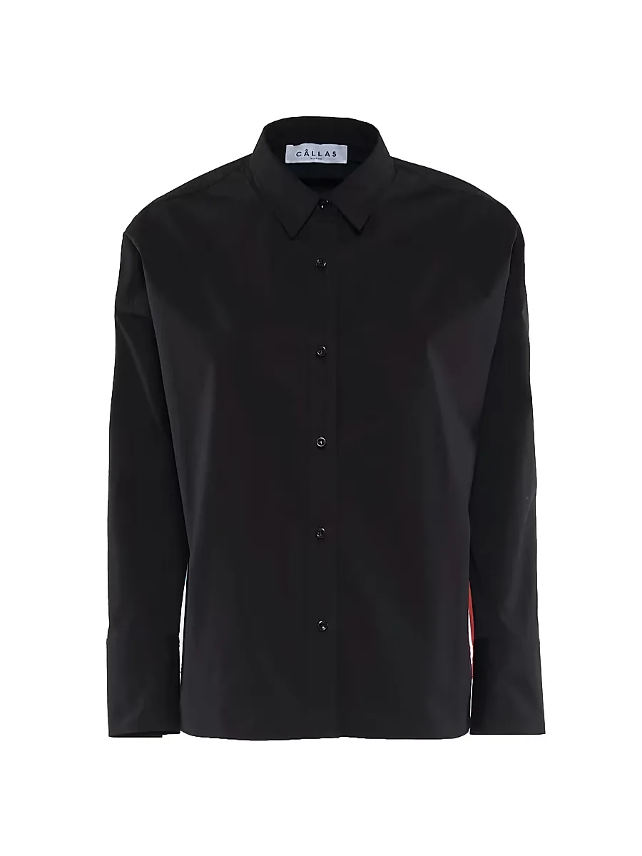 Sirene Poplin Shirt with Silk Twill Milano Print Scarf Back by Callas Milano