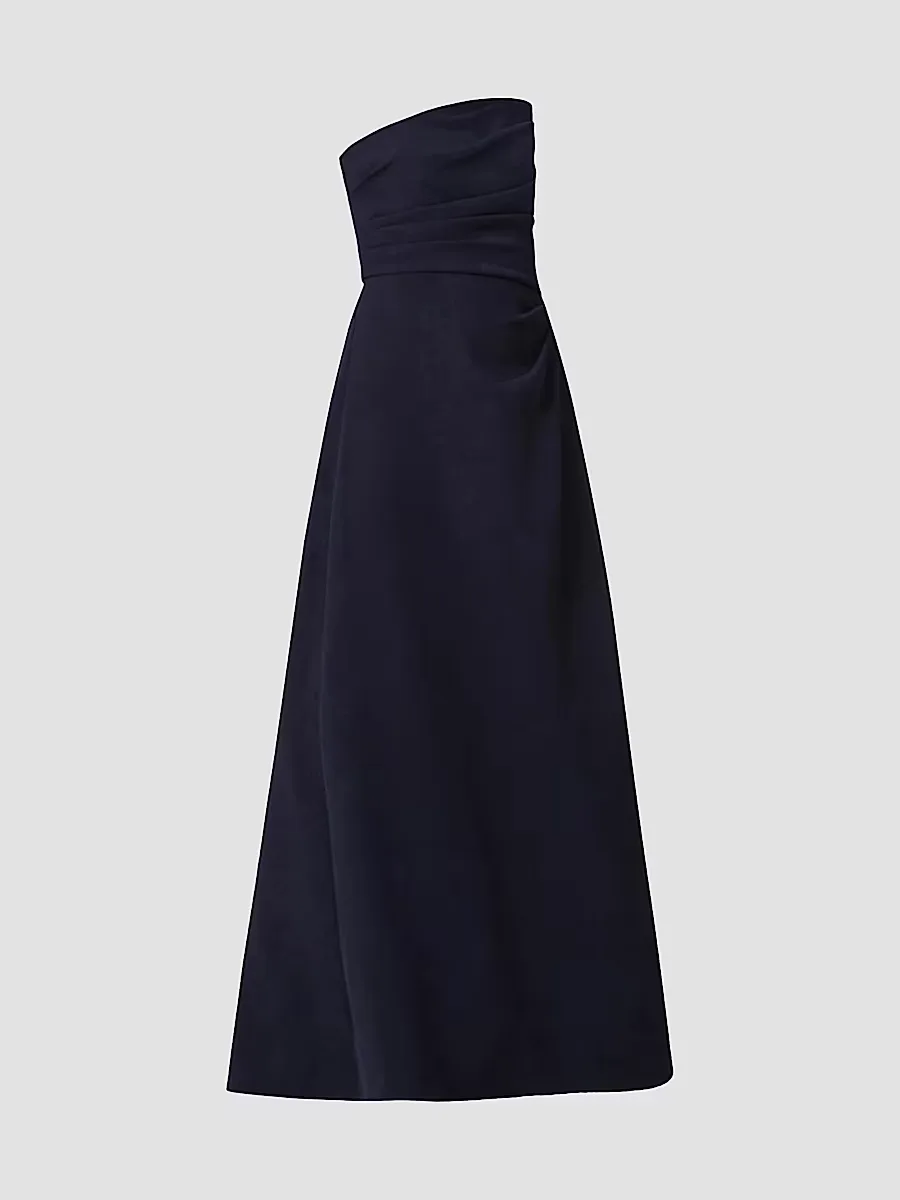 Dory Asymmetric Strapless Gown