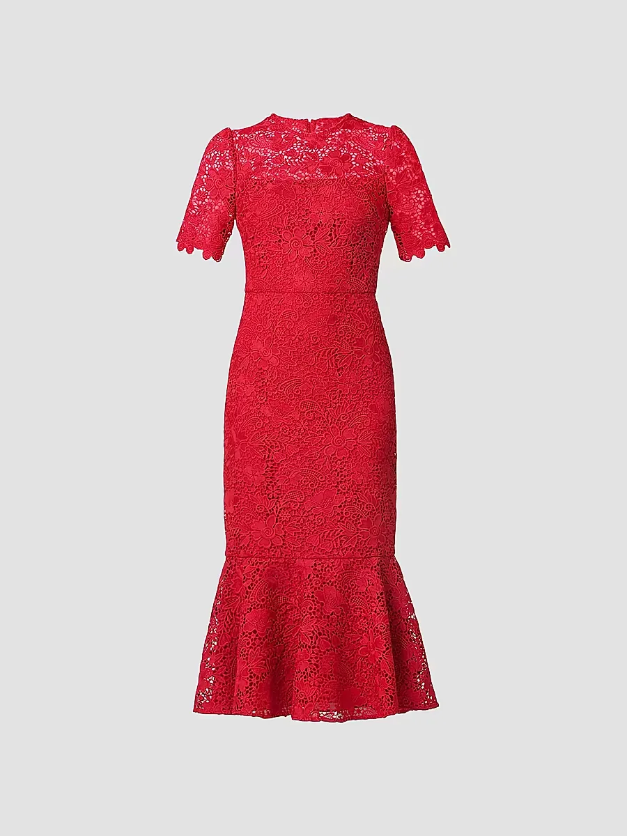 Darcy Floral Lace Midi-Dress