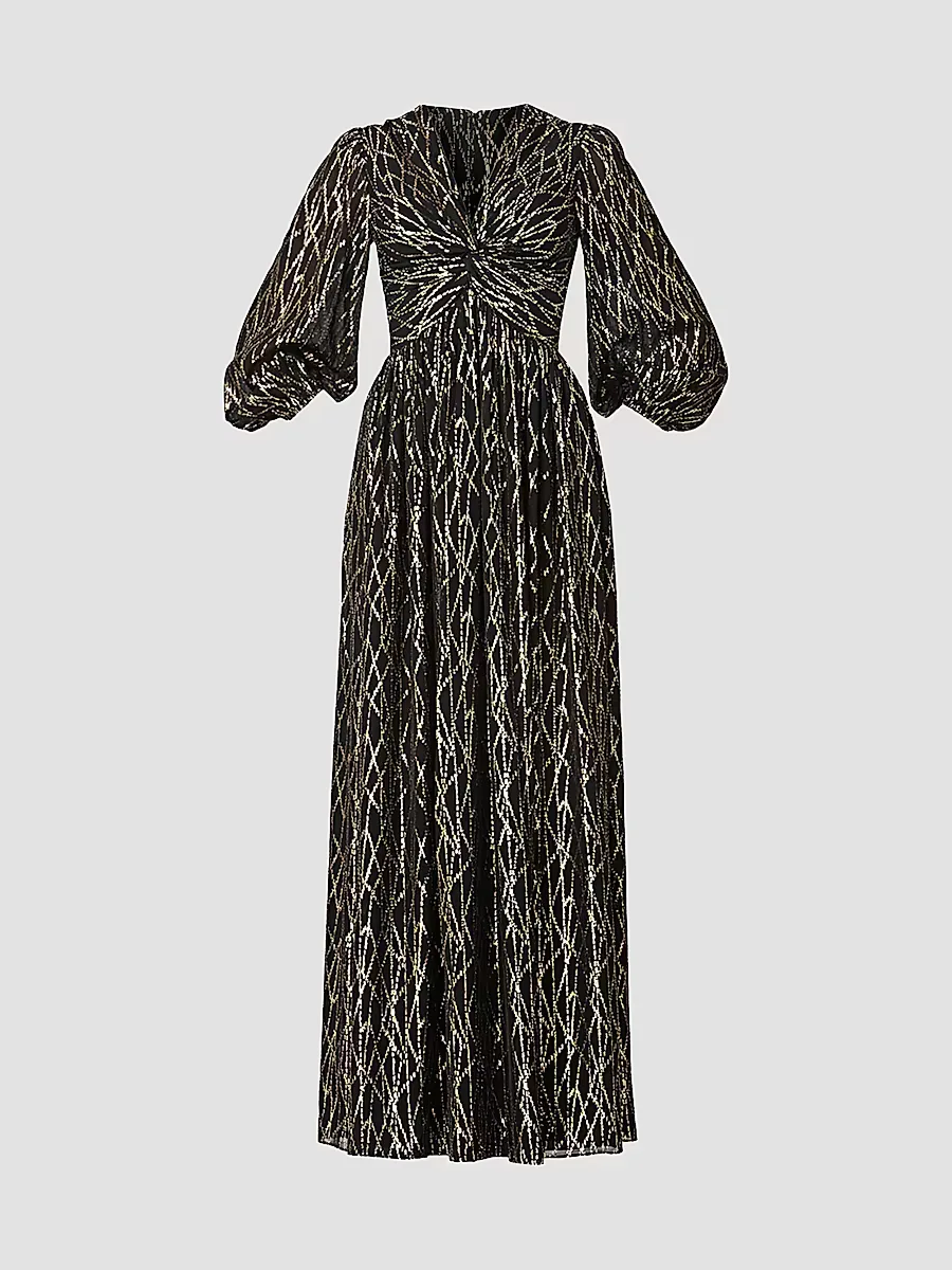 Rosalie Metallic Maxi Dress by Shoshanna
