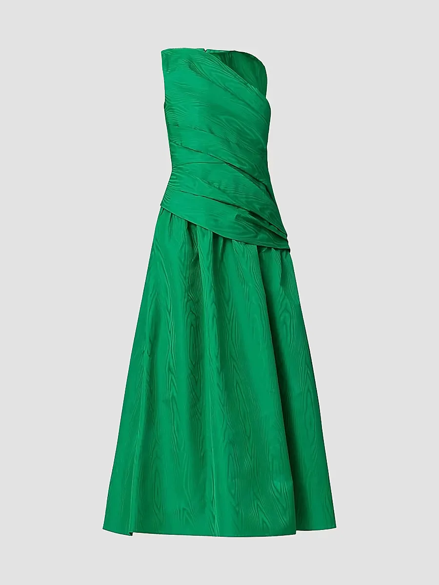 Gabriele Moire Draped Maxi Dress by Shoshanna