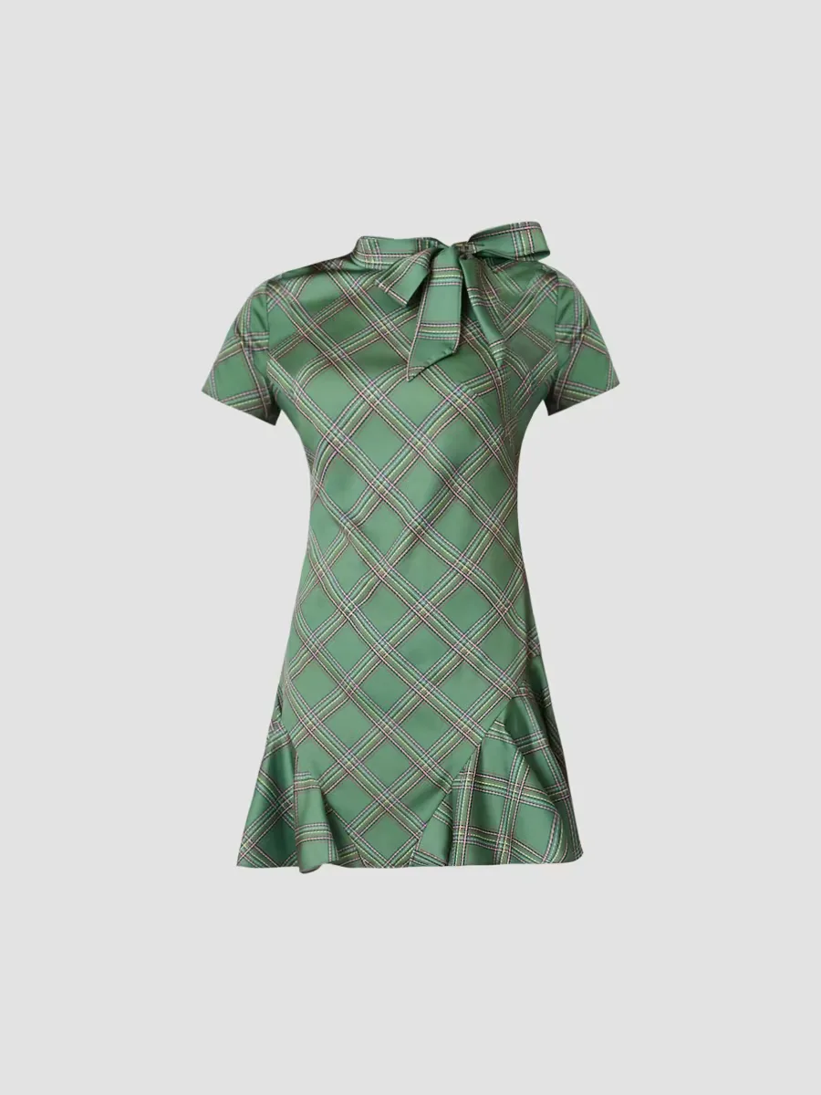 Bosher Dash Plaid Mini Dress by Shoshanna