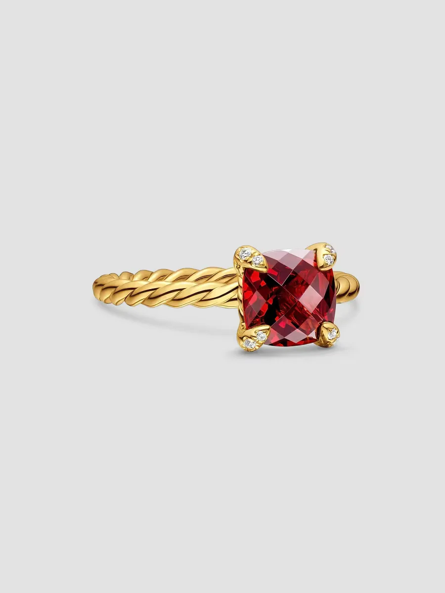Chatelaine Ring in 18K Yellow Gold with Pav Diamonds by David Yurman