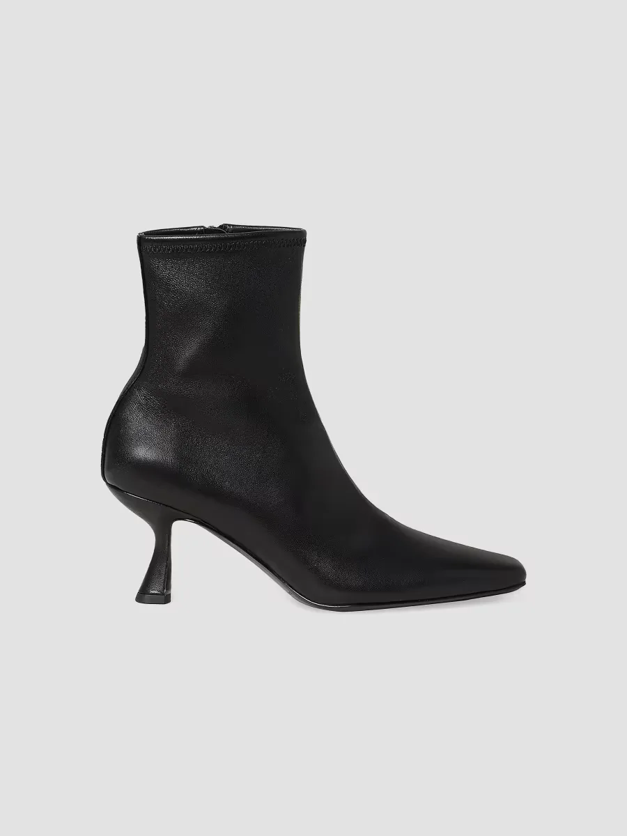 Thandy Curved Heel Leather Booties