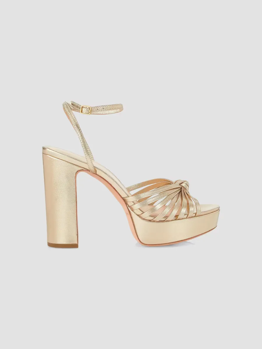 Rivka 120MM Metallic Leather Knot Platform Sandals