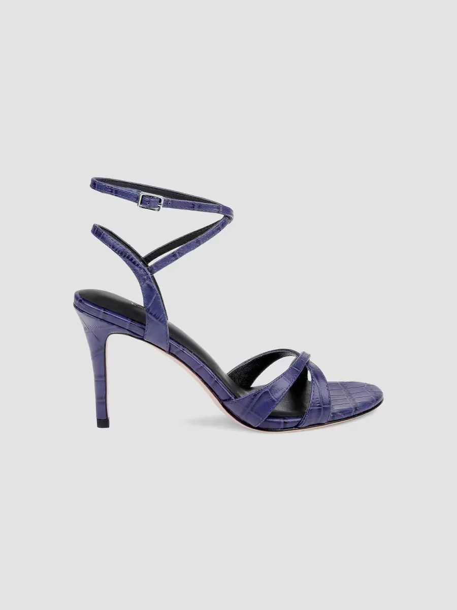 Miranda 90MM Croc-Embossed Leather Sandals by L'AGENCE