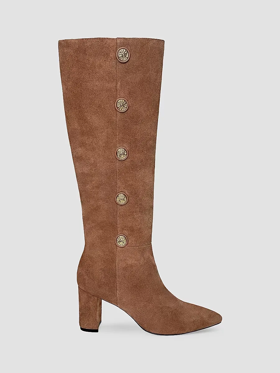 Octavie 75MM Embellished Suede Boots by L'AGENCE