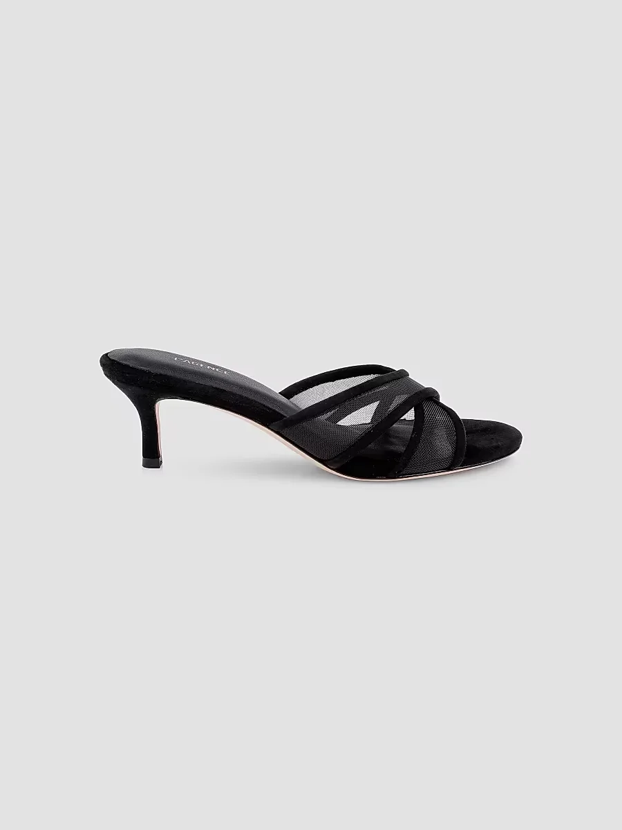 Padua 60MM Mesh-Suede Kitten-Heel Sandals