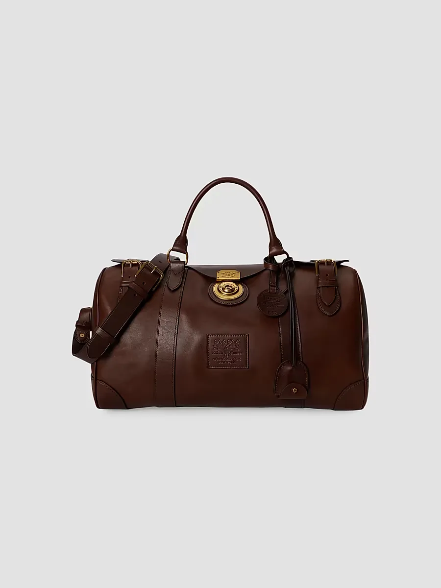 Heritage Lock Small Leather Duffel Bag by Polo Ralph Lauren