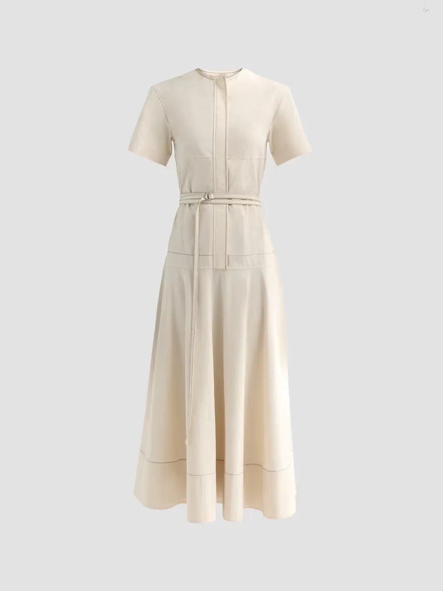 Proenza Schouler White Label Elizabeth Seamed Belted Midi Dress by Proenza Schouler