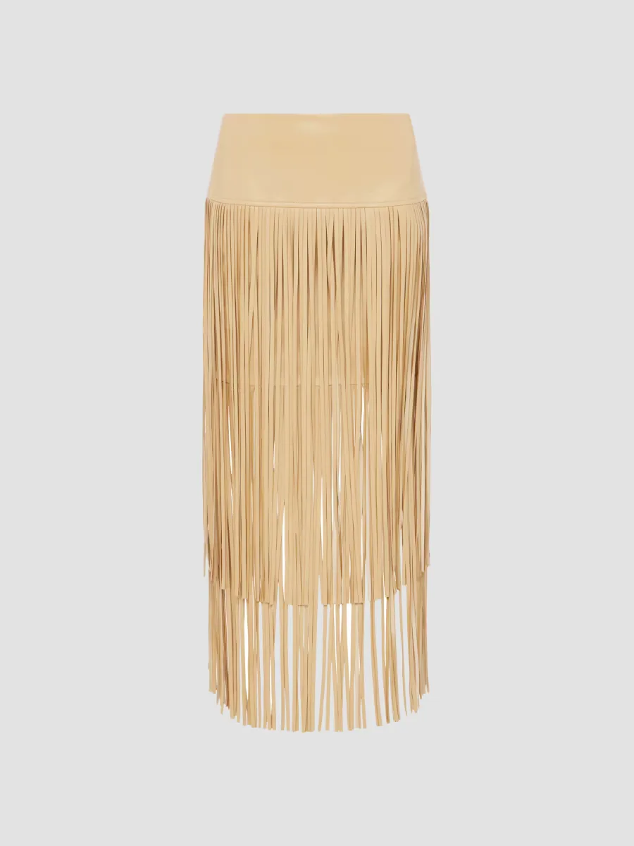 Karolina Fringe Faux Leather Skirt by L'AGENCE