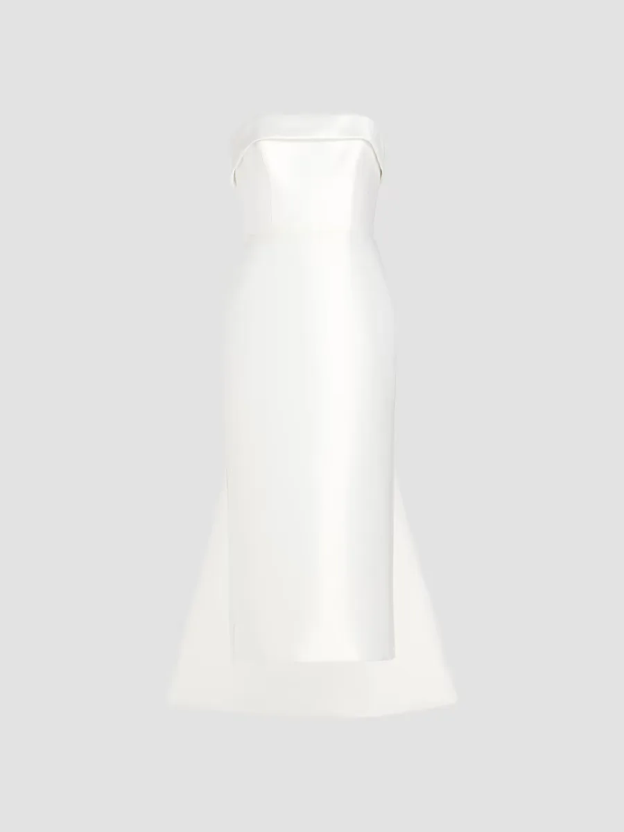 Mikado Satin Tea-Length Bridal Dress by Amsale