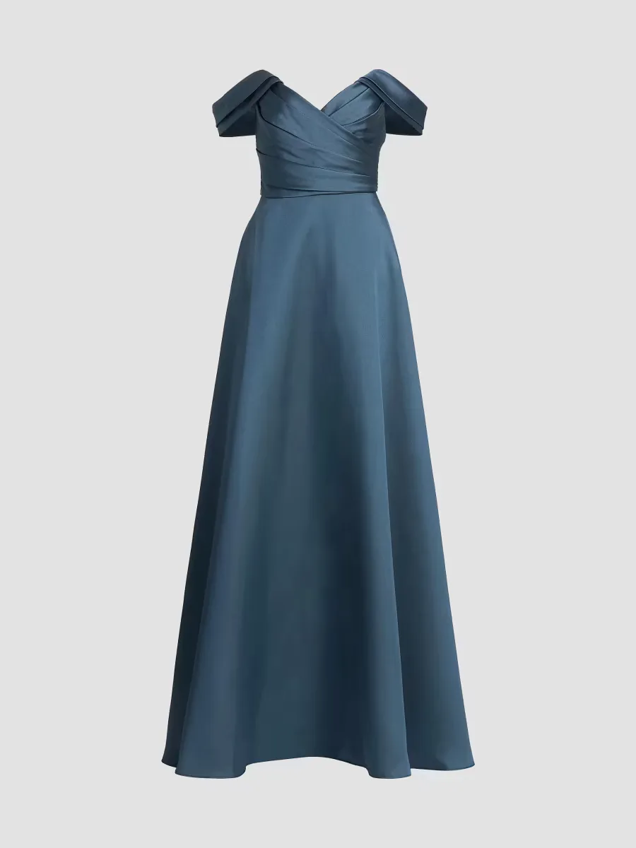 Satin Off-the-Shoulder Gown