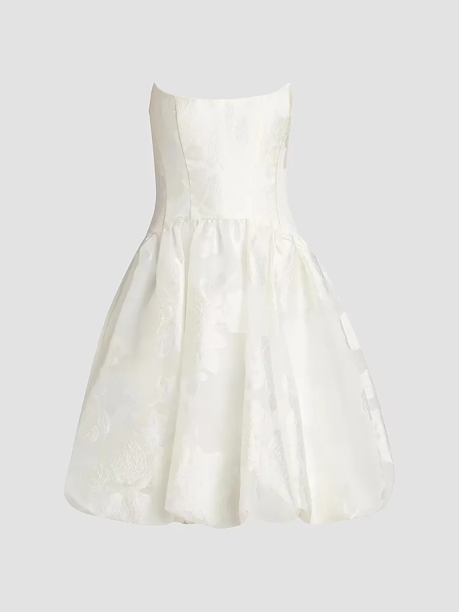 Floral Satin Cocktail Minidress by Amsale