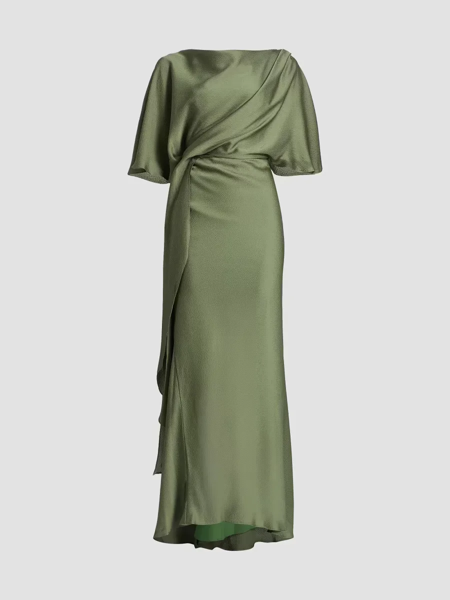 Hammered Satin A-Line Gown by Amsale