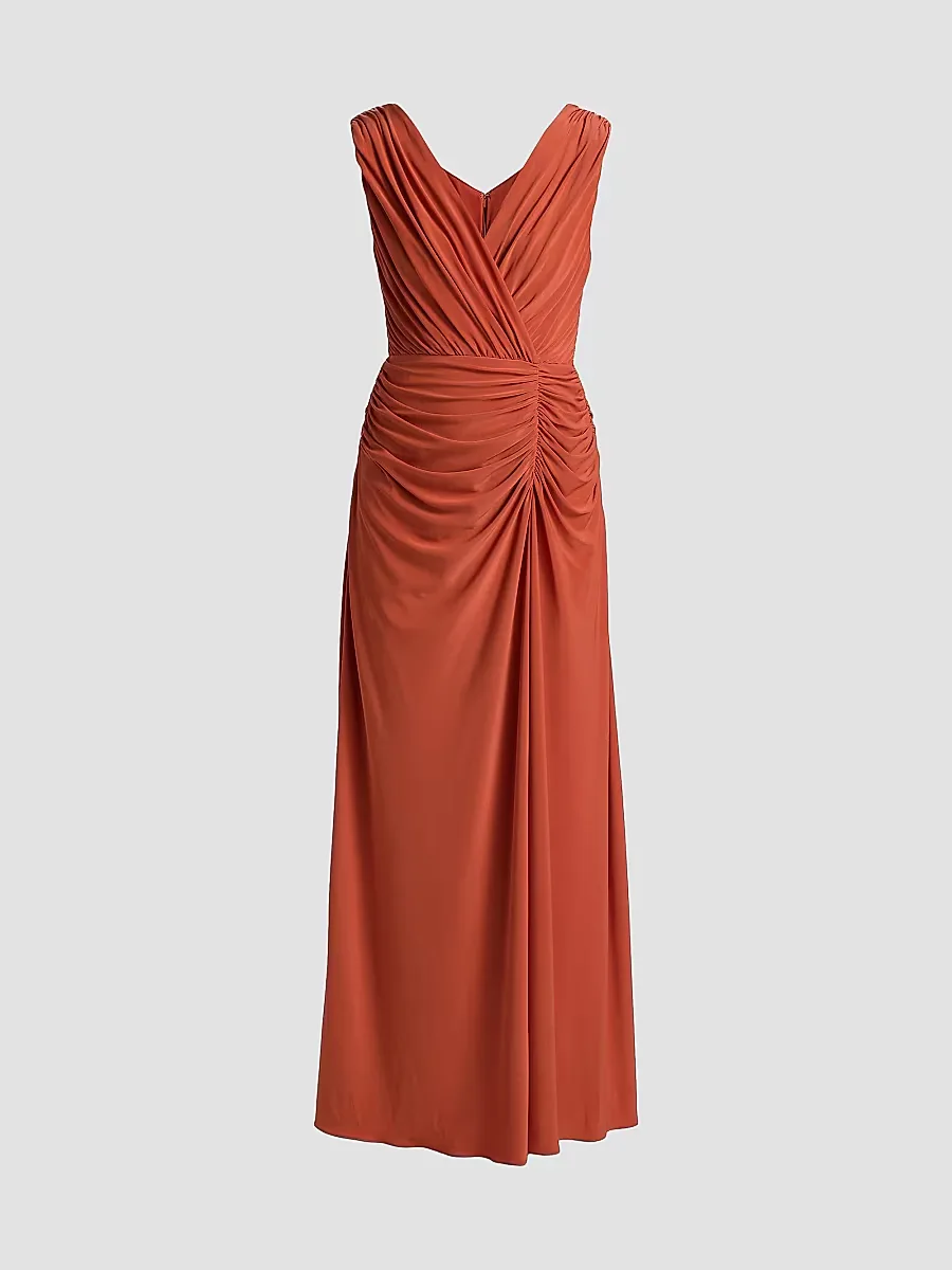 Ruched Jersey Surpliced Gown by Amsale
