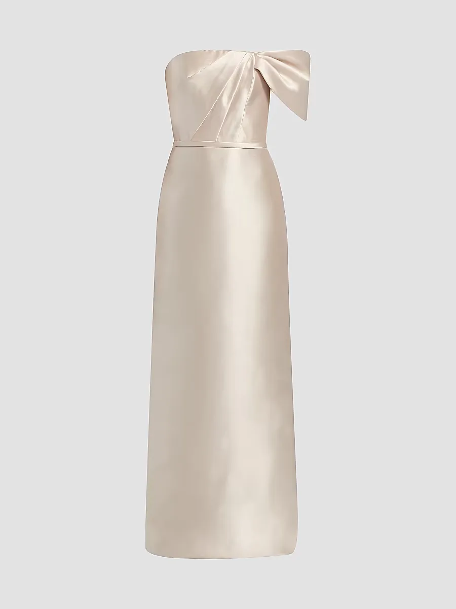 Satin One-Shoulder Column Gown by Amsale