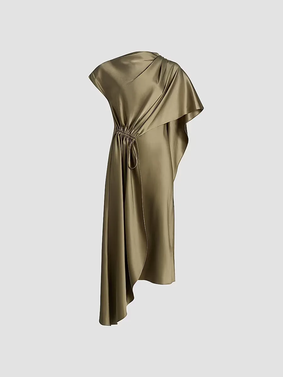 Satin Draped Cocktail Dress by Amsale