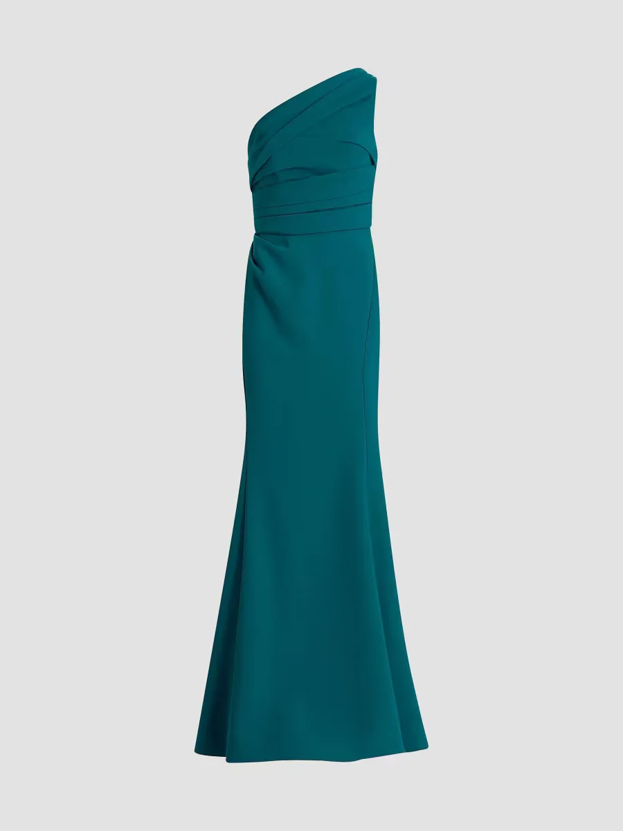 Draped One-Shoulder Gown by Amsale