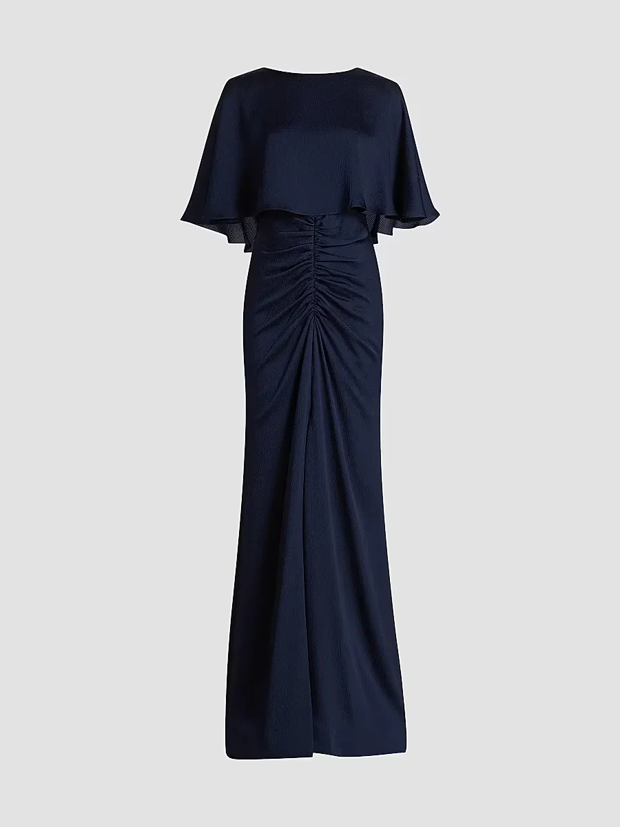 Capelet Ruched Gown by Amsale