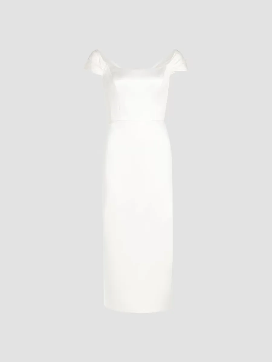 Mikado Satin & Taffeta Off-The-Shoulder Bridal Dress by Amsale