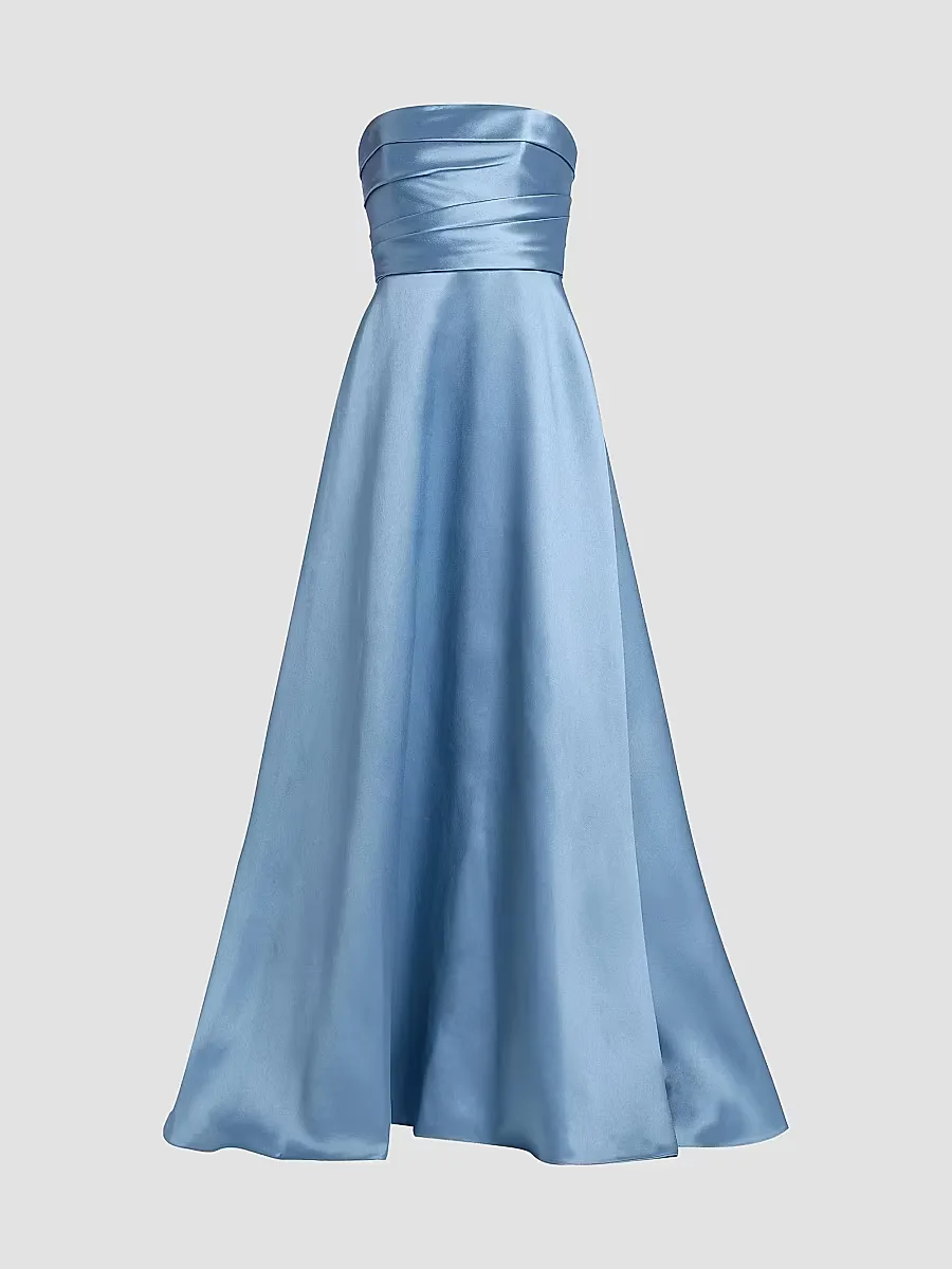 Satin Strapless Fit & Flare Gown