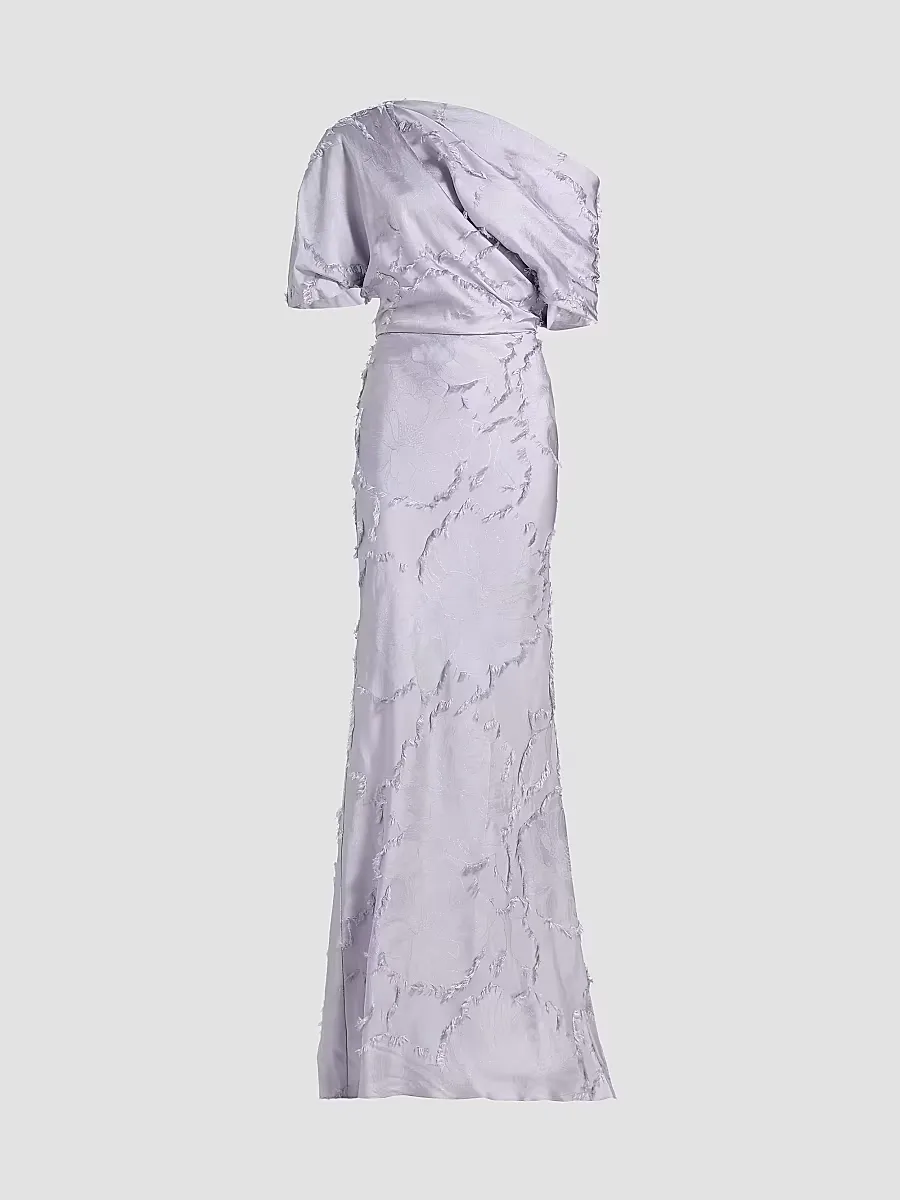 Satin One-Shoulder Gown