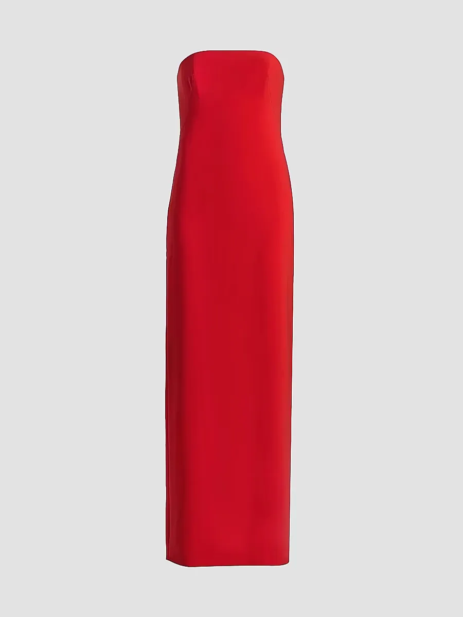 Stretch-Jersey Strapless Gown by Amsale