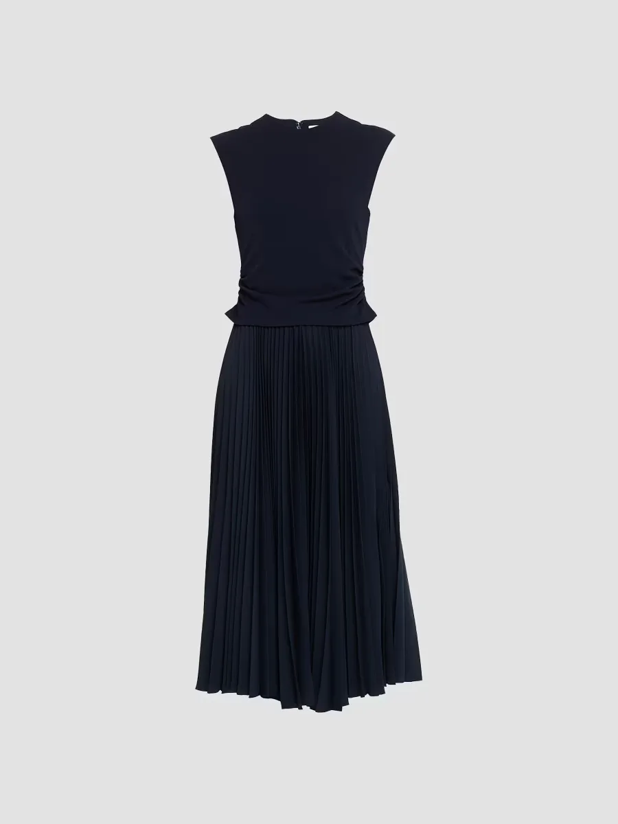 Carly Pleated Sleeveless Midi-Dress by Tanya Taylor
