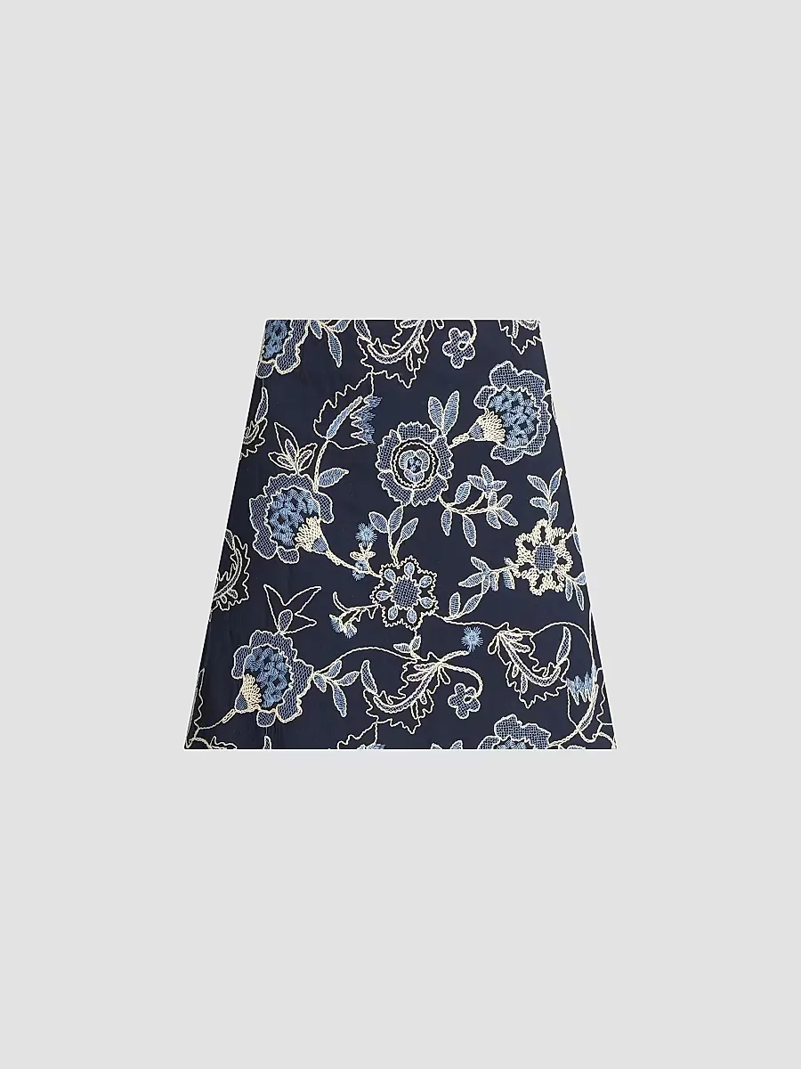 Ari Embroidered Cotton Mini Skirt by Tanya Taylor