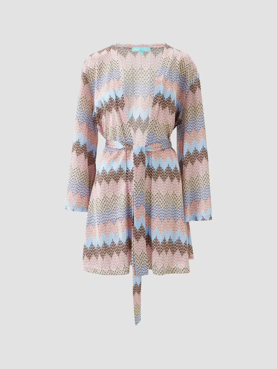 Anna Zigzag Knit Self-Tie Caftan by Melissa Odabash