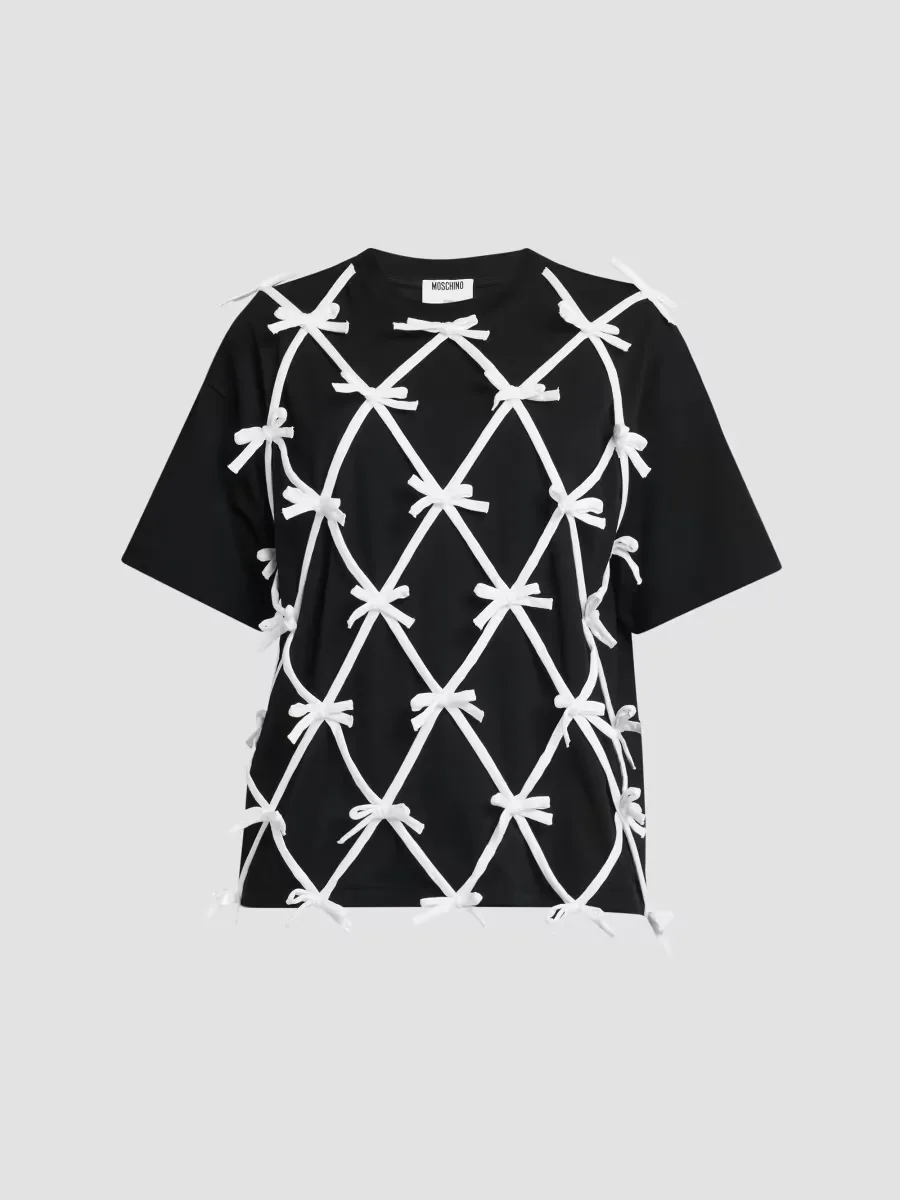 Bow Cotton T-Shirt by Moschino