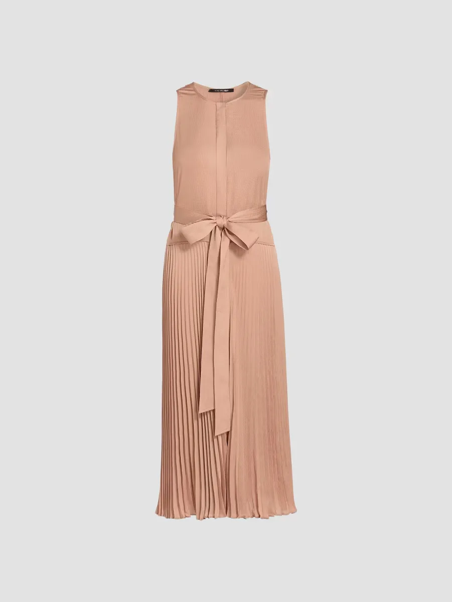 Maxine Satin Tie-Waist Sleeveless Midi-Dress