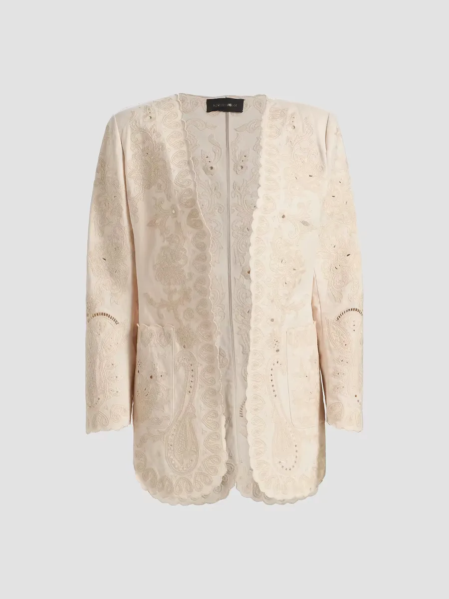 Laci Eyelet-Embroidered Linen-Cotton Jacket by Kobi Halperin