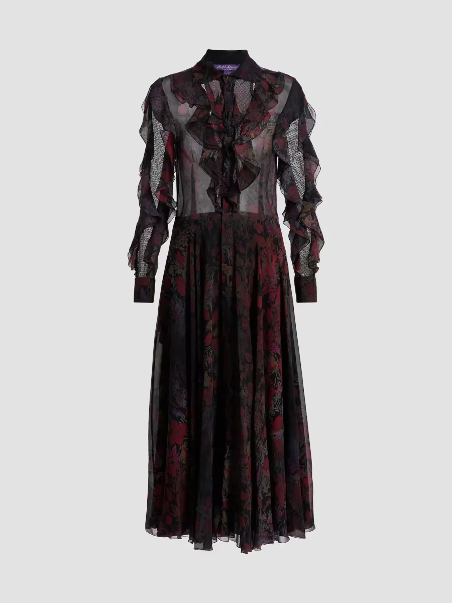 Melony Floral Crinkle Chiffon Day Dress by Ralph Lauren
