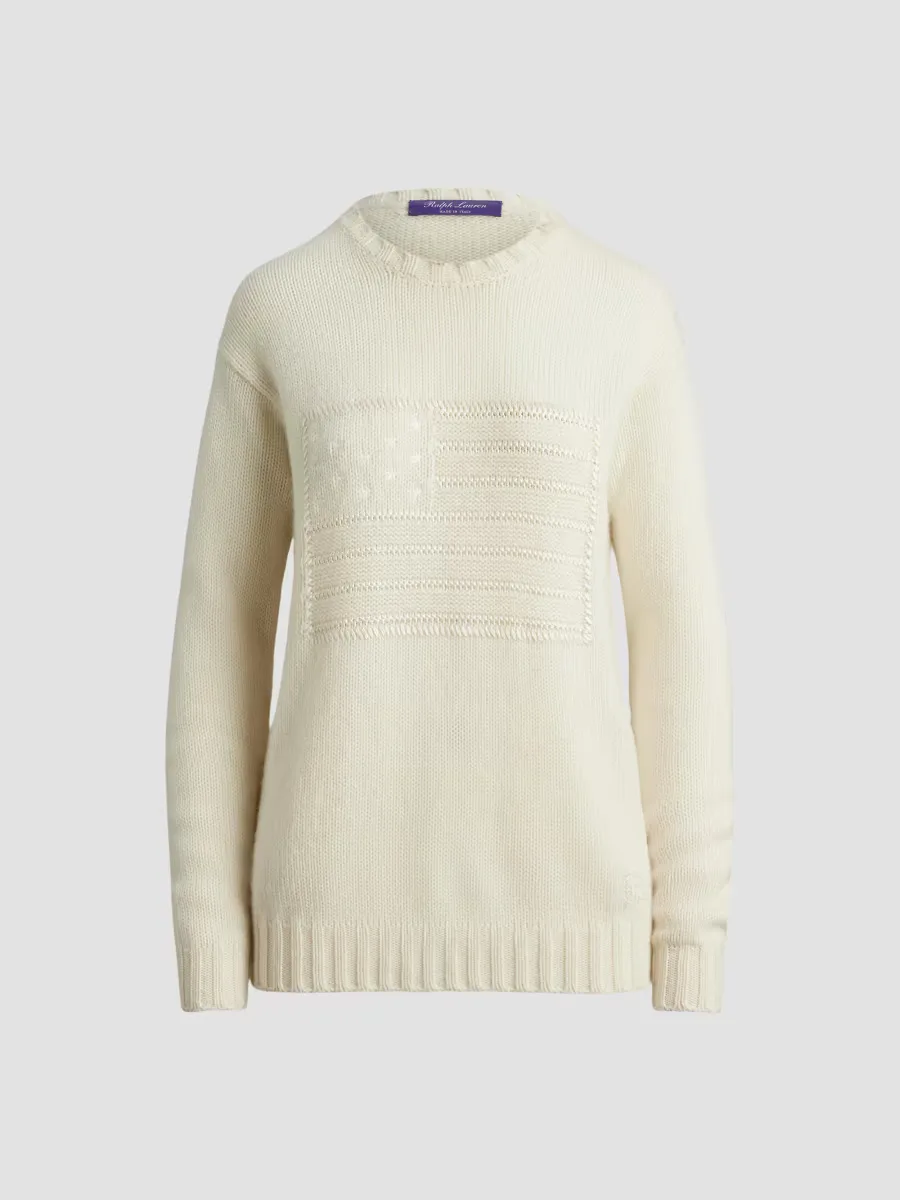 Flag Cashmere Relaxed-Fit Sweater by Ralph Lauren