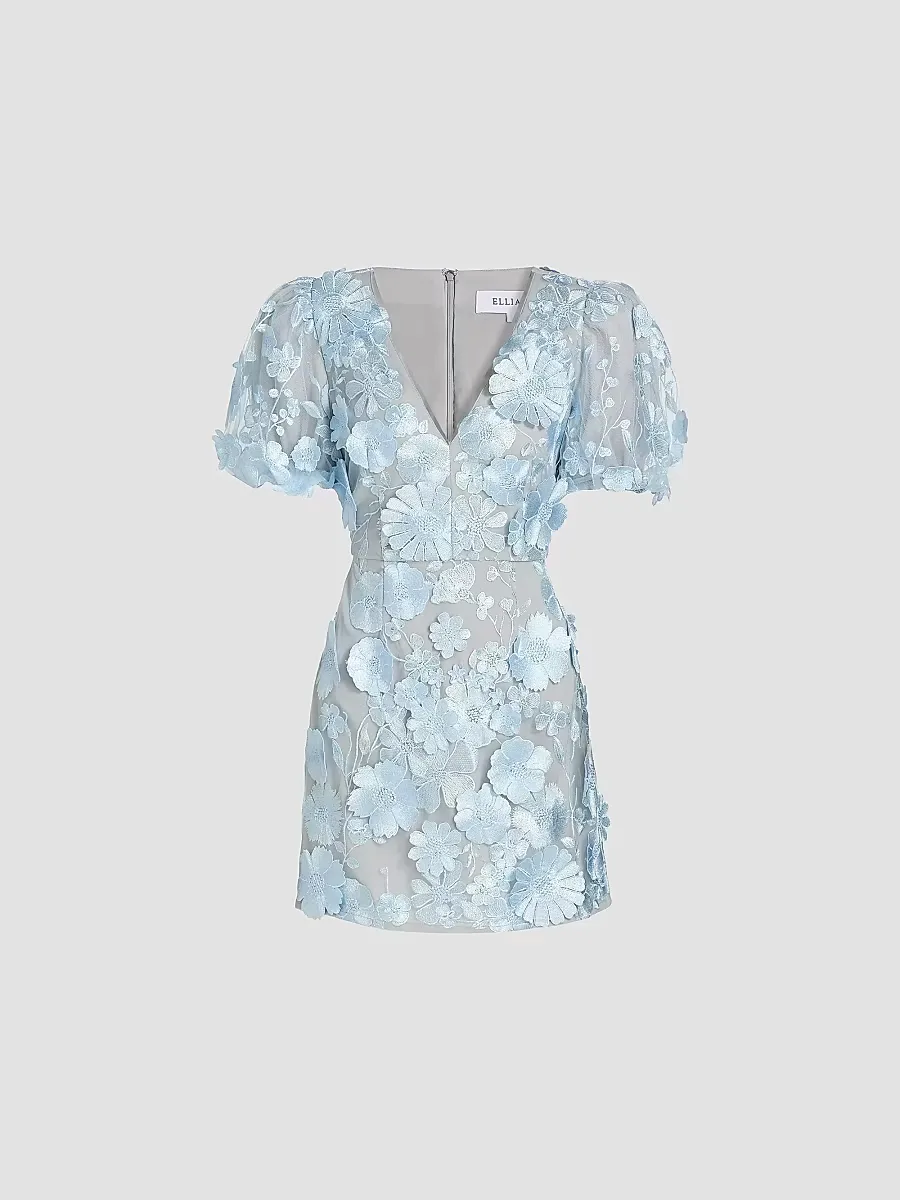 Zayla 3D Floral Mesh Minidress