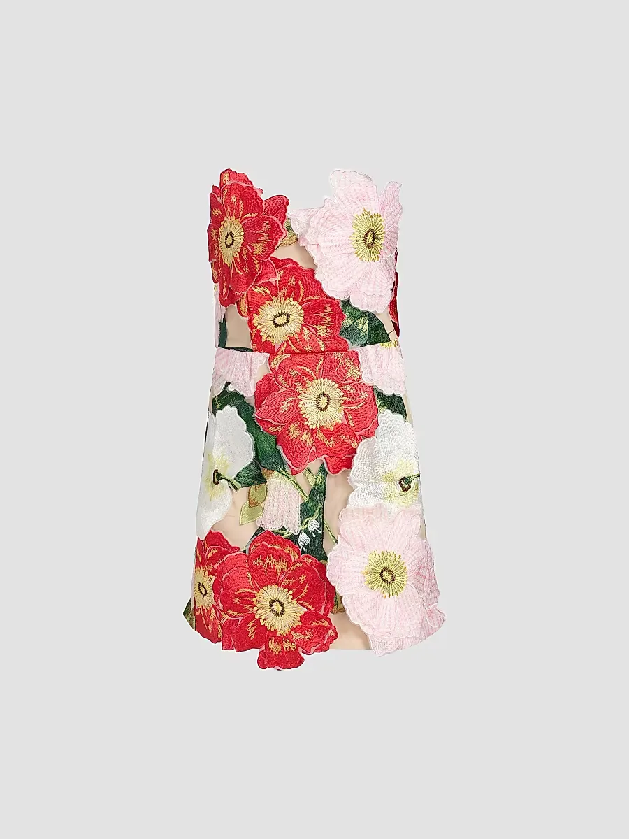 Solara 3D Floral Mesh Minidress by Elliatt