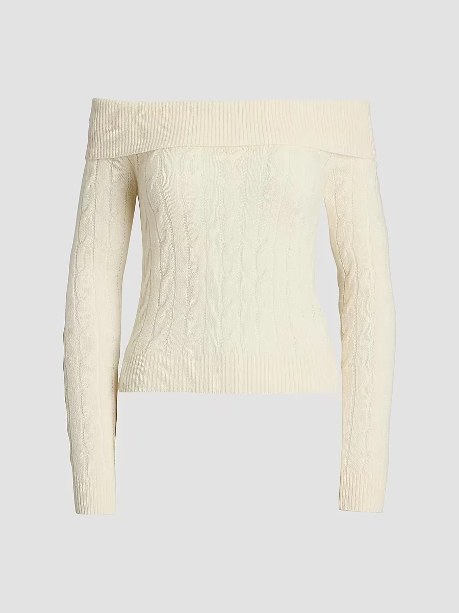 Cable-Knit Cashmere Slim-Fit Sweater by Ralph Lauren